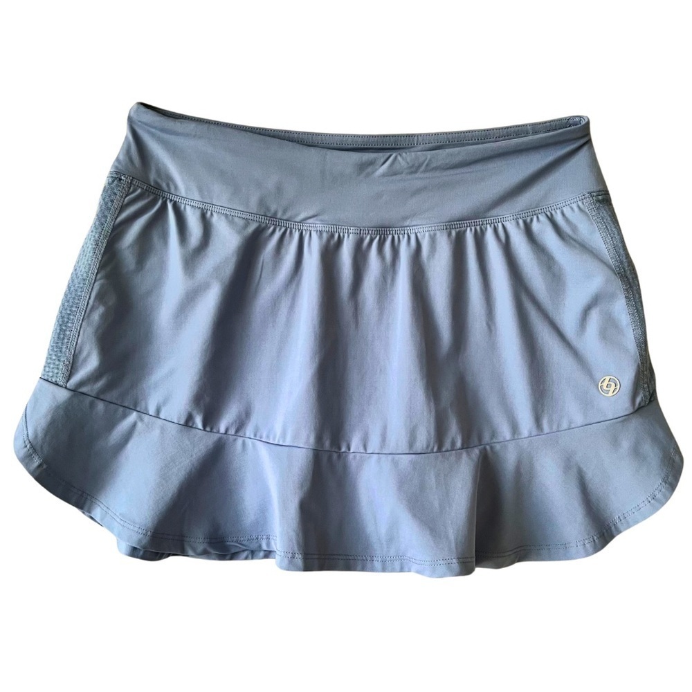 Lija (Small - EUC] 12” blue tennis skirt with ruffle bottom, attached shorties - Picture 2 of 8